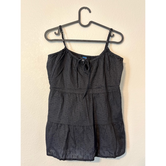 Old Navy Tops - Old Navy | Texture Dotted Lightweight Cami Top with Tie Blouse (Black)